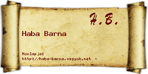 Haba Barna névjegykártya