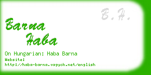 barna haba business card